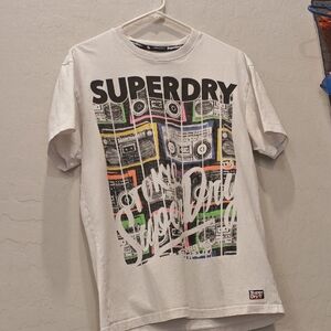 Superdry Men's Graphic Tee - White with Multicolor Design